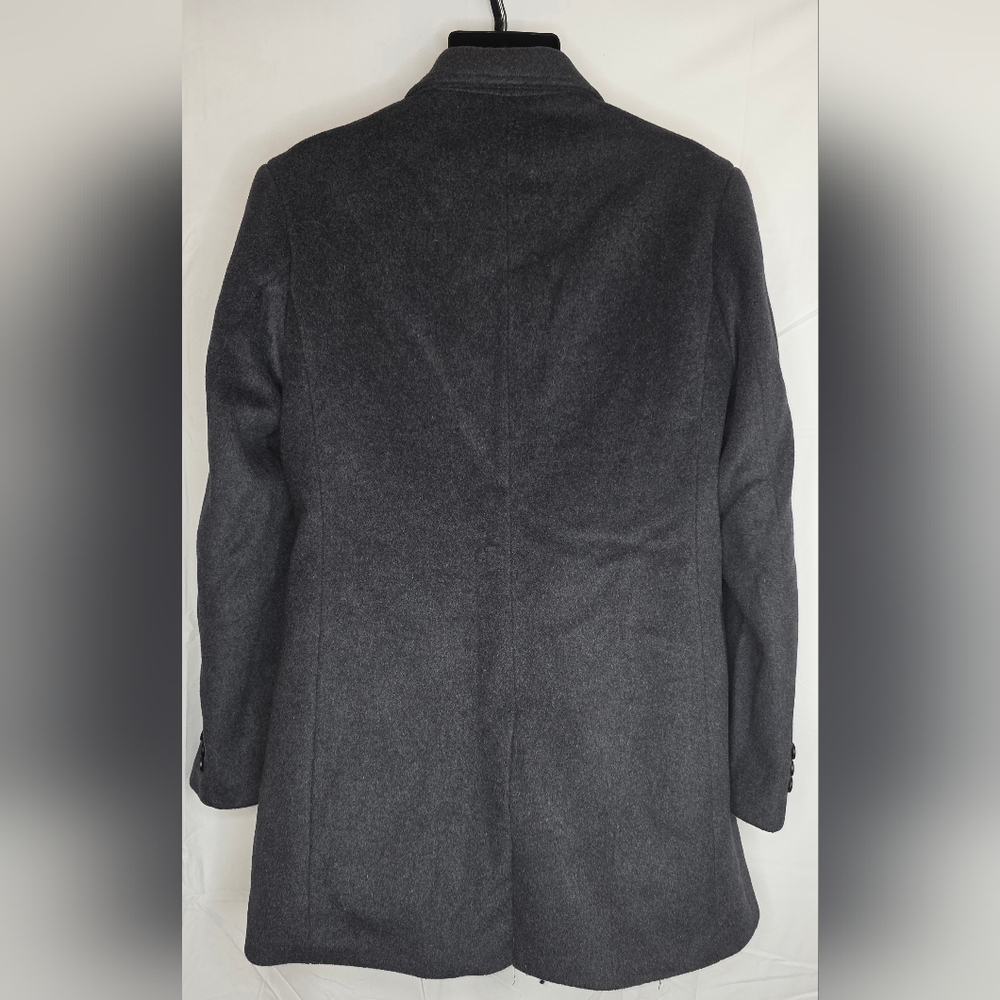 HXW.GJQ Men's Double-Breasted Gray Wool Pea Dress Coat Size Large BV-3141 - Picture 5 of 10